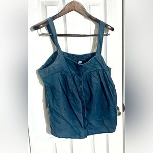 Old Navy Navy Blue Button-Front Tank Top